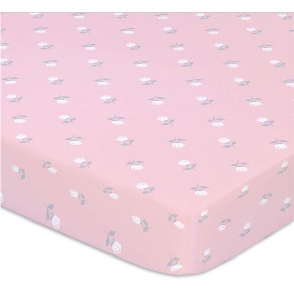 Used but in great condition- the peanutshell rose play yard pack and play sheet - Picture 1 of 4